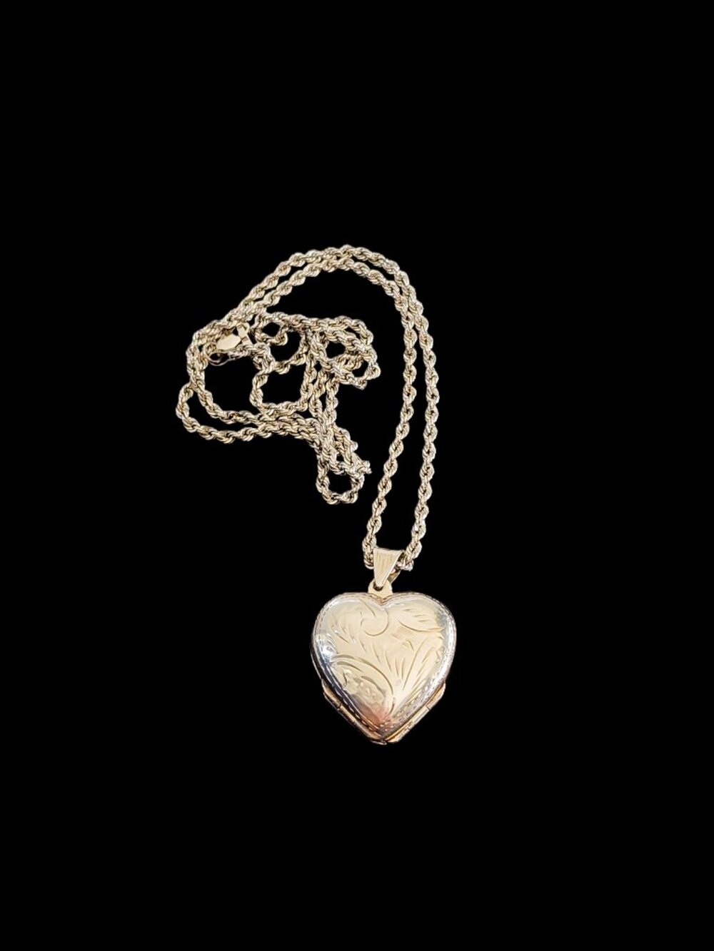 VTG 80s Sterling Silver 925 4-Photo Folding Heart Clover Locket Necklace 18”